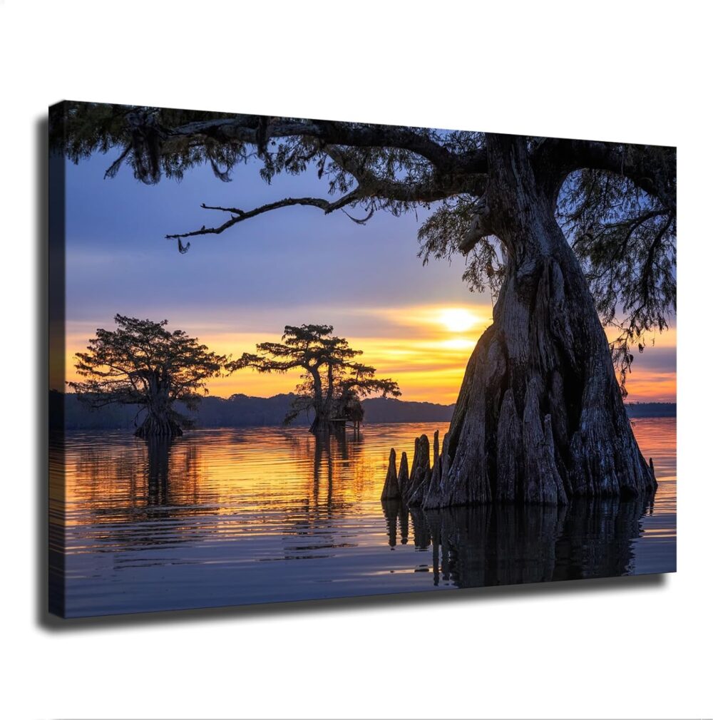 Landscape Wall Art Swamp Painting Canvas Decorative Painting Poster Home Decor Art HD Pictures Bedroom Living Room Wall Art (16x24inch-No Framed)