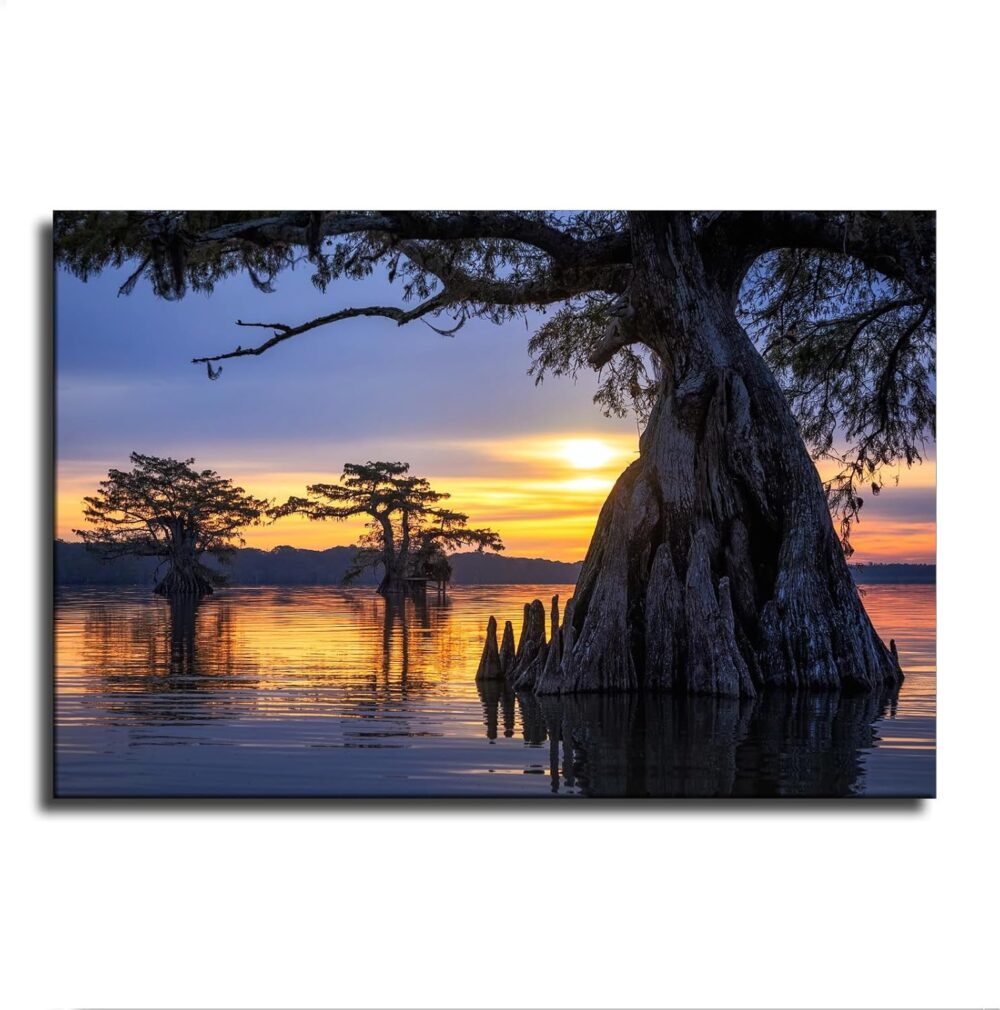 Landscape Wall Art Swamp Painting Canvas Decorative Painting Poster Home Decor Art HD Pictures Bedroom Living Room Wall Art (16x24inch-No Framed) - Image 2