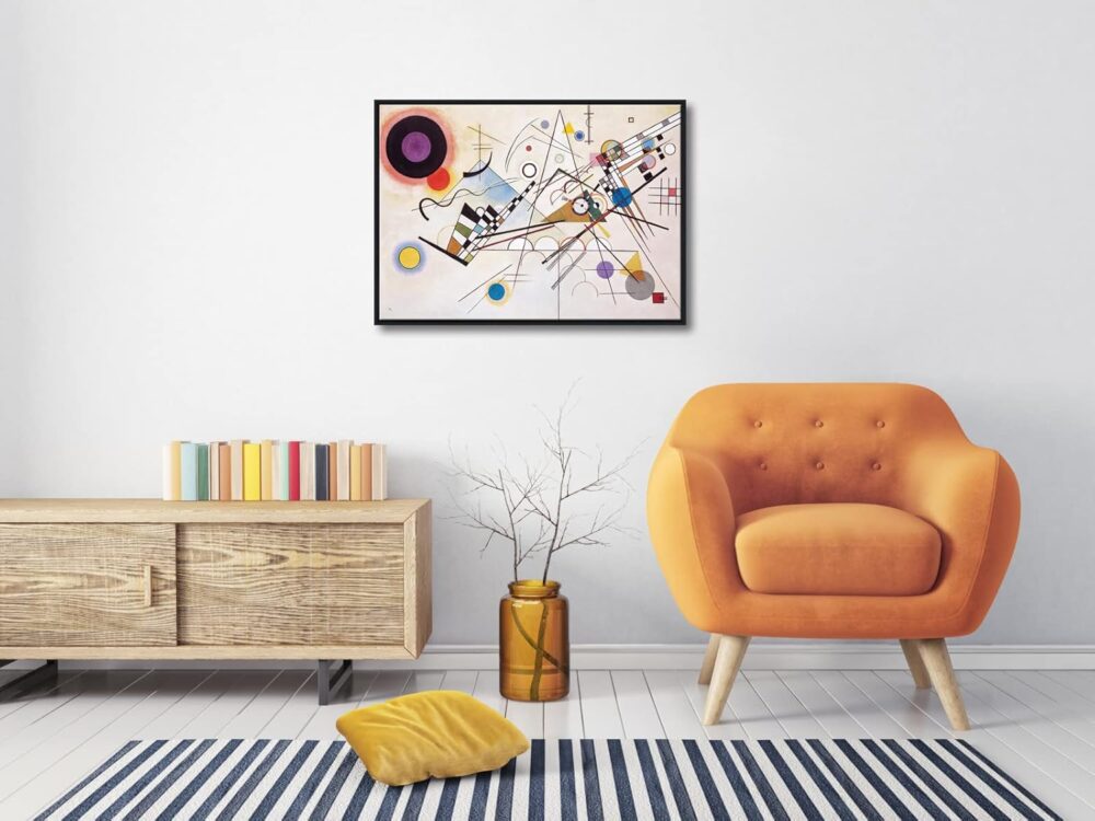 Framed Canvas Wall Art Wassily Kandinsky Composition VIII Picture Print of Famous Paintings Abstract Canvas Prints for Living Room Home Decor and Wall Decorations - Image 2