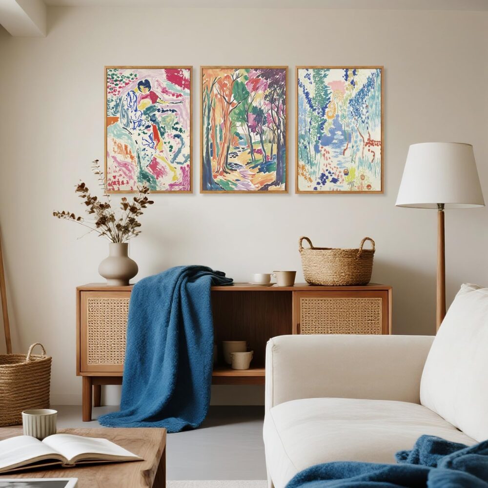 Abstract Expressionist Framed Canvas Wall Art Set, Colorful Nature Inspired Wall Decor, Modern Gallery Art Spiritual Wall Painting, Eclectic Art Prints for Living Room Bedroom Office-24 x36 x3 - Image 2