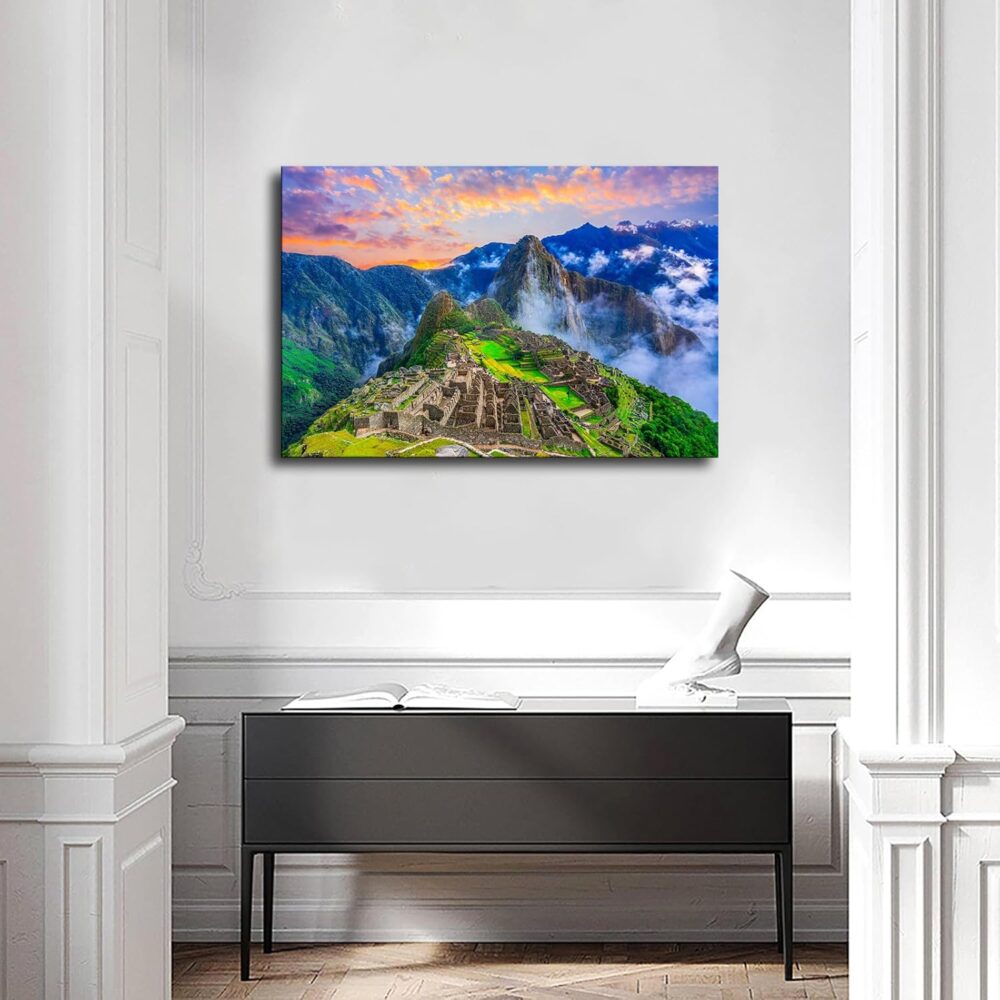 Peru Machu Picchu Landscape Poster Decorative Painting Modern Picture Canvas Wall Art Bedroom Office Living Room Decoration (24x36inch Unframed) - Image 2