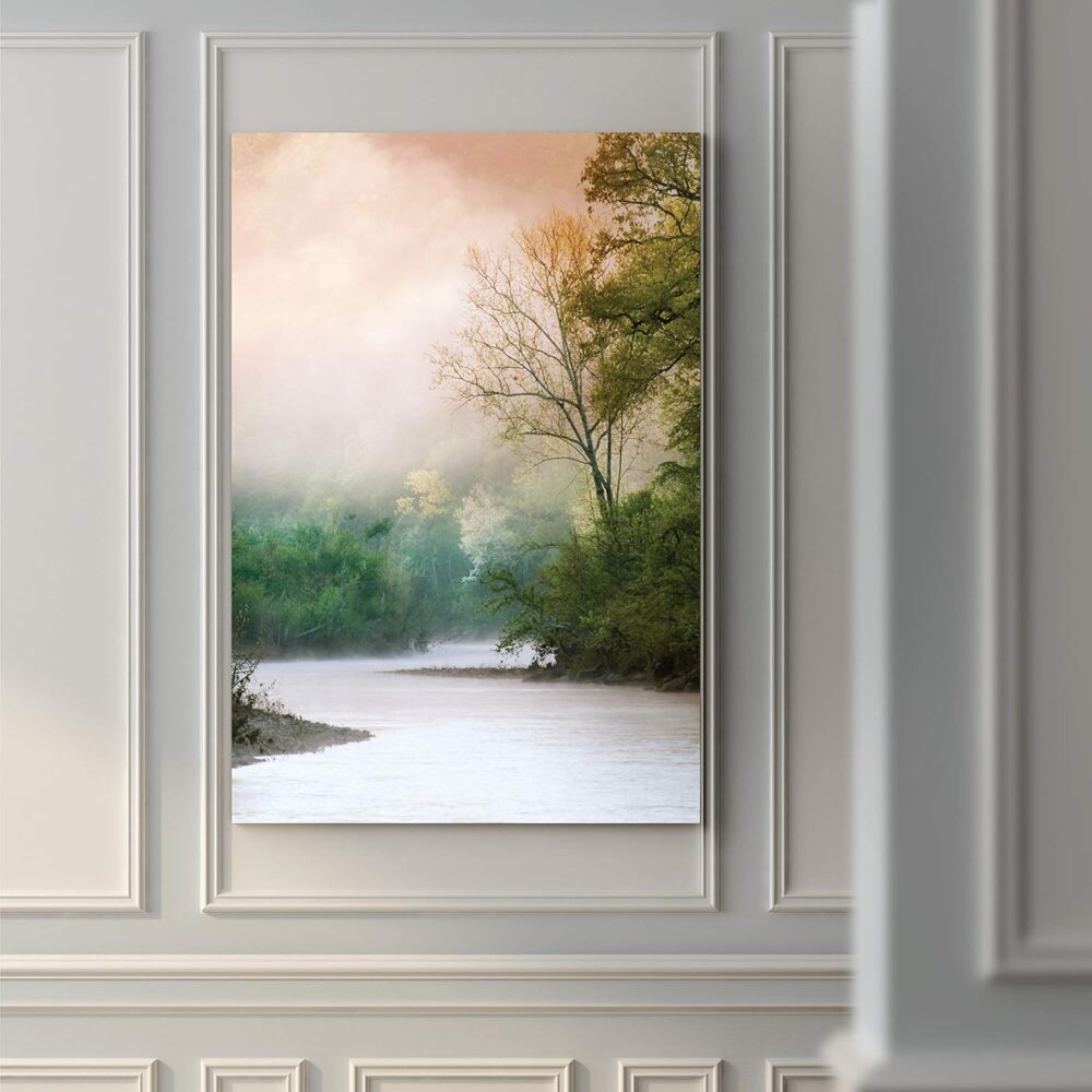 Nature Canvas Wall Art Home Paintings Artwork Serene Forest Lake Romantic Modern Wall Hanging Decorations Prints for Bedroom Living Room Office Kitchen - 24"x36" LT06