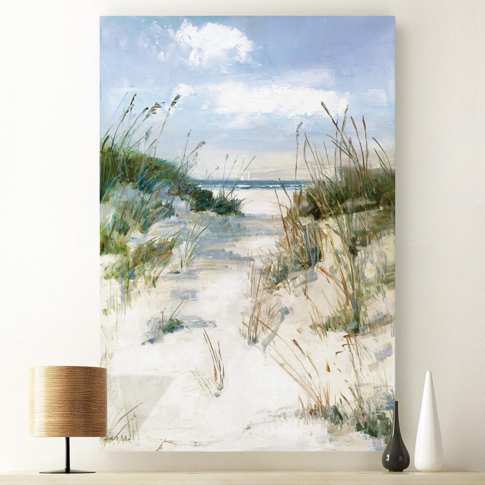 Nature Canvas Wall Art Modern Paintings Decorations Sunny Tropical Ocean Romantic Abstract Wall Hanging Artwork Prints for Bedroom Living Room Kitchen - 24"x36" LT06