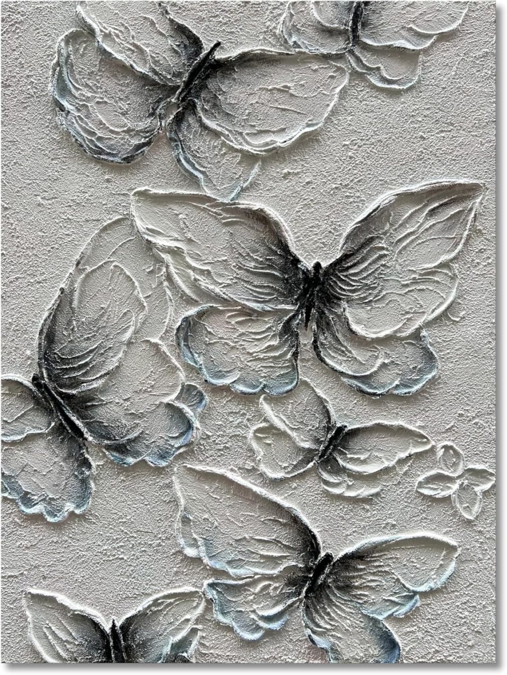 Art Hand-Painted Thick Texture Abstract Oil Painting Flying Butterfly Oil Painting 40x28 Inch Home Wall Decoration Art